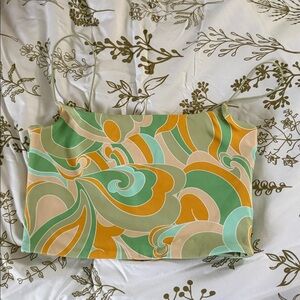 Cotton On Green and Yellow Spaghetti Strap Top